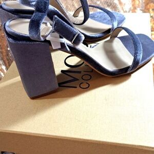 The Mode Collective Block Party Sandal Velvet and Leather Sandals GORGEOUS